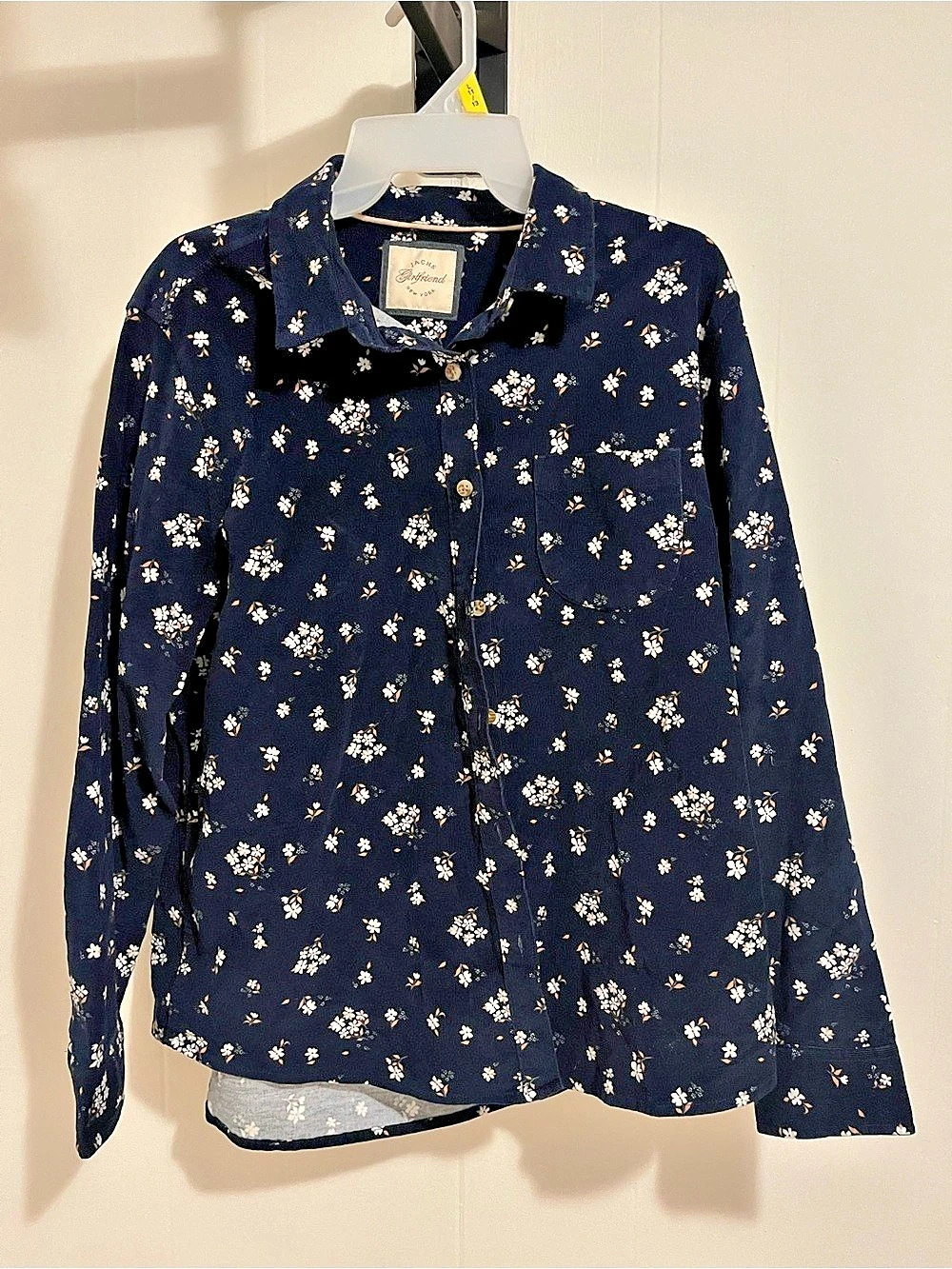 J.Crew Floral Button Down Shirt in Blue & White